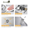 Kommerzielle, ma&szlig;geschneiderte Einzelbecken-K&uuml;chensp&uuml;le aus Edelstahl mit Drop-In-Gr&ouml;&szlig;e